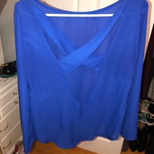 Electric blue cross cross back top from Tobi